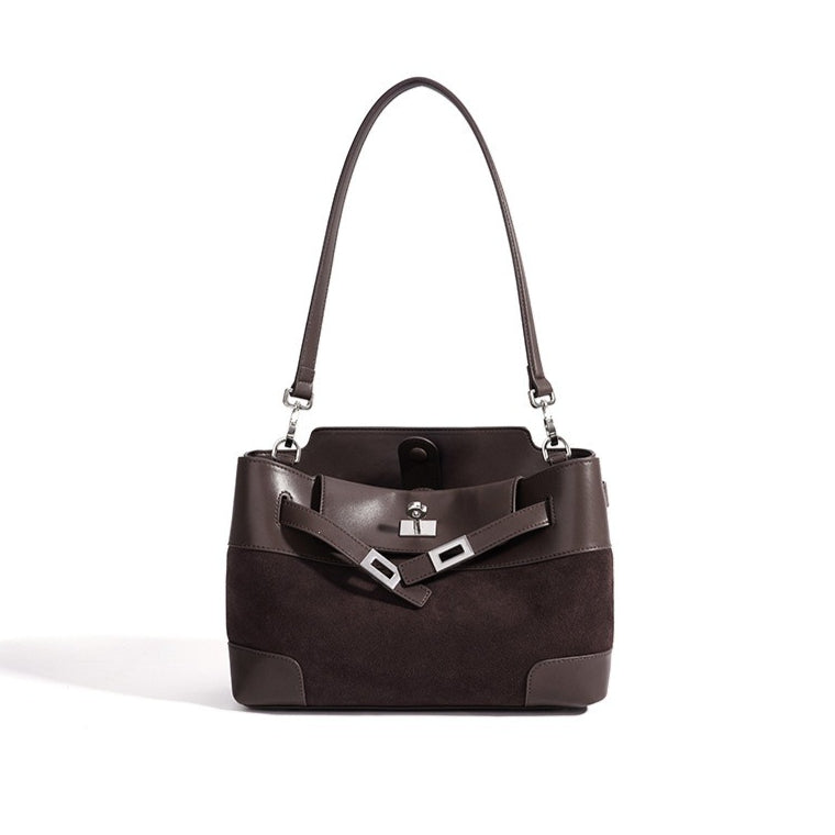 Slouchy Suede Genuine Leather Clutch Bag