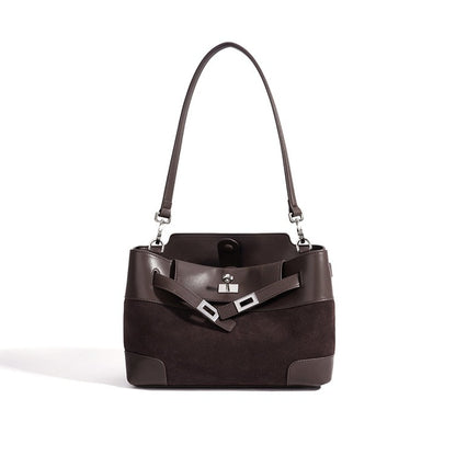 Slouchy Suede Genuine Leather Clutch Bag