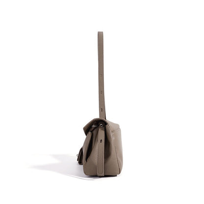 Mellow Pebbled Genuine Leather Flap Clutch Bag with Coin Pouch
