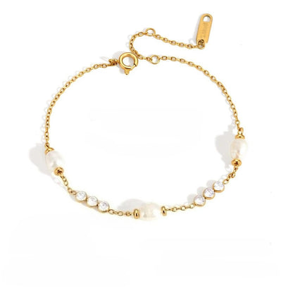 Elegant Minimalist Shimmering Fluid Station Bracelet