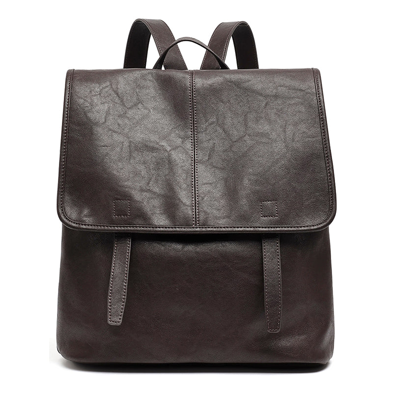 Vintage Casual Genuine Leather Flap Backpack