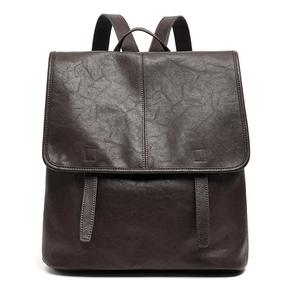 Vintage Casual Genuine Leather Flap Backpack