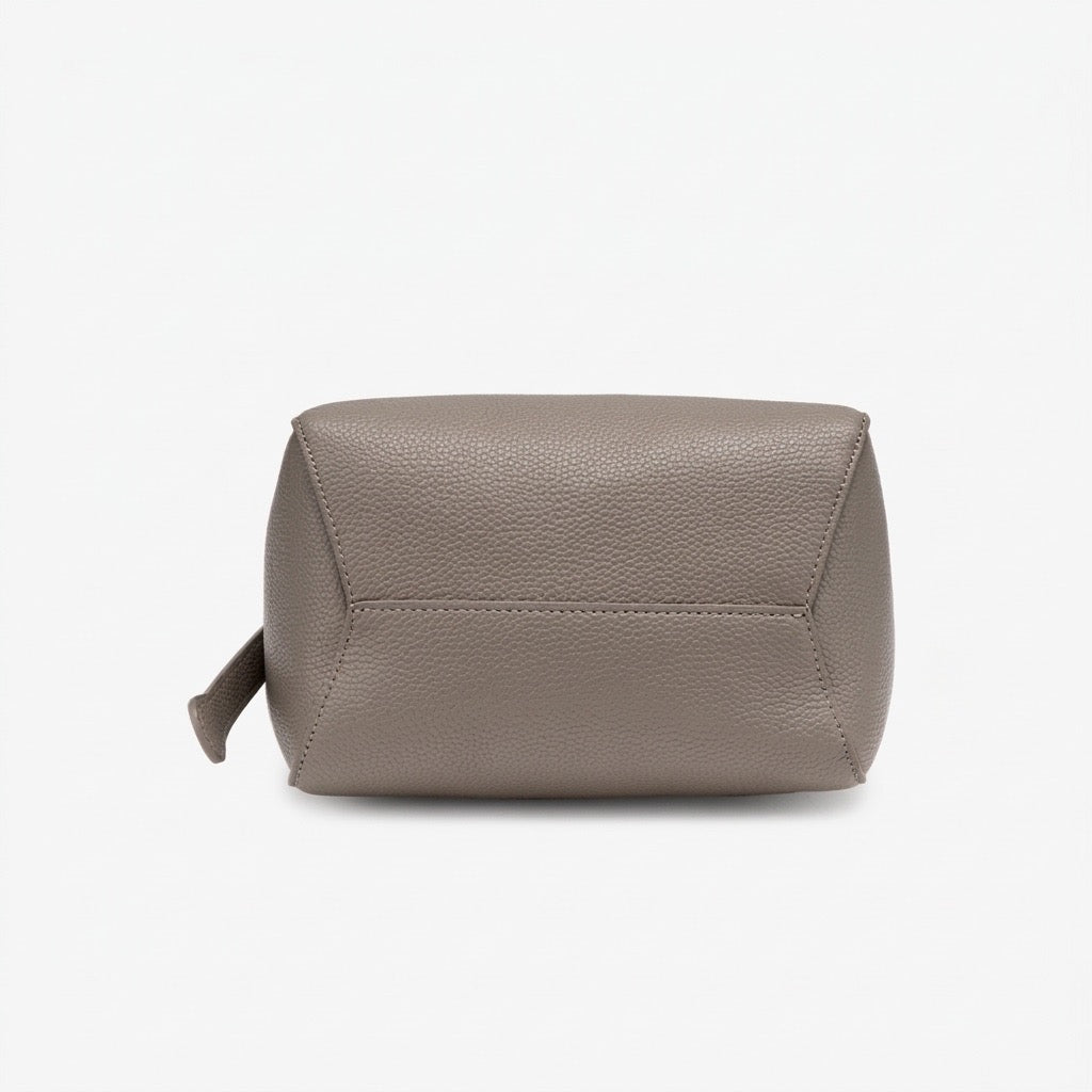 Supple Pebbled Vegan Eco-Leather Bucket Clutch Bag