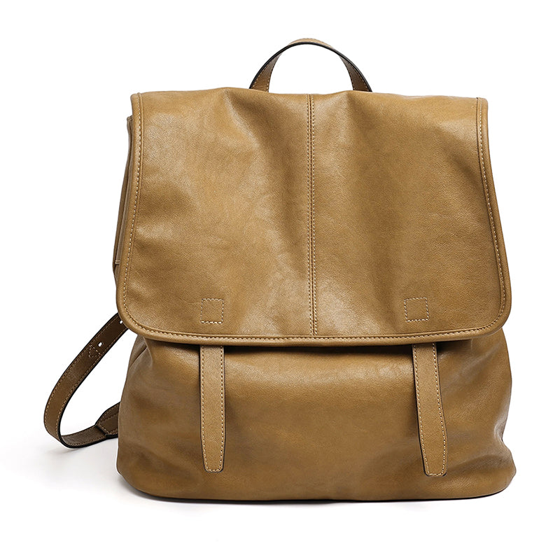 Vintage Casual Genuine Leather Flap Backpack