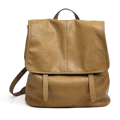 Vintage Casual Genuine Leather Flap Backpack