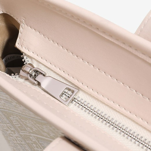 Refined Geometric Jacquard Vegan Eco-Leather Tote Clutch Bag