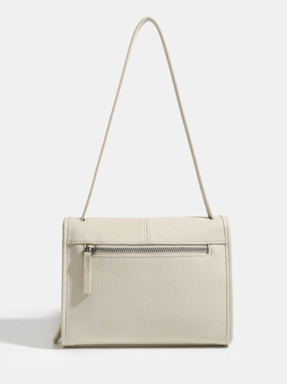 Minimalist Texture Flap Genuine Leather Shoulder Messenger Bag