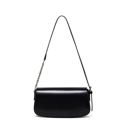 Minimalist Vintage Genuine Leather Baguette Saddle Bag