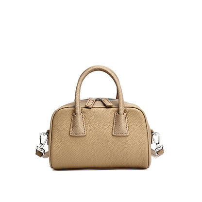 Mini borsa Boston pochette imbottita in vera pelle martellata