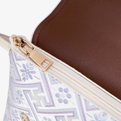 Refined Vegan Eco-Leather Mini Crossbody Bag with Lovely Charm