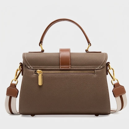 Borsa a tracolla strutturata con manico superiore in pelle minimalista di lusso da donna