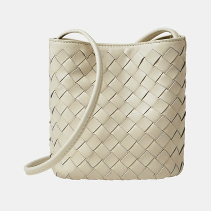 Handgefertigte gewebte Premium-weiche Echtleder-Schafsfell-Umhänge-Bucket Bag
