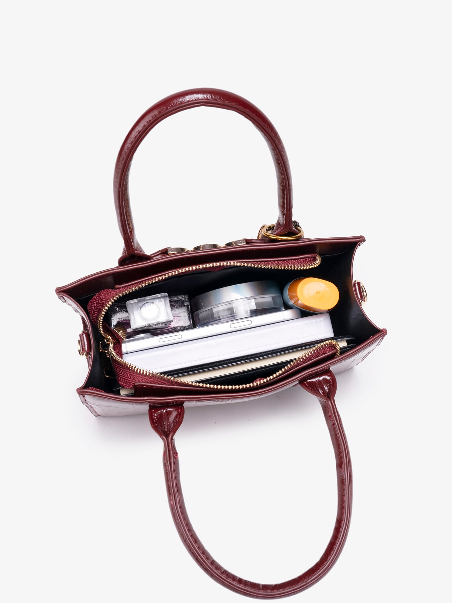 Exquisite Glossy Croc Embossed Vegan Eco-Leather Clutch Bag with Chic Charm