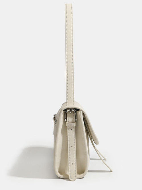 Minimalist Texture Flap Genuine Leather Shoulder Messenger Bag