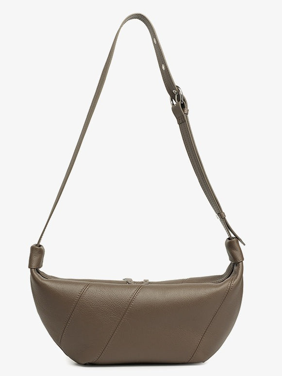 Effortless Genuine Leather Crossbody Dumpling Bag