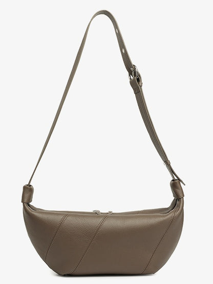 Effortless Genuine Leather Crossbody Dumpling Bag