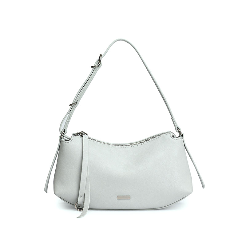 Elegant Genuine Leather Crescent Clutch Bag