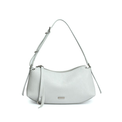 Elegant Genuine Leather Crescent Clutch Bag