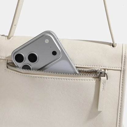 Minimalist Texture Flap Genuine Leather Shoulder Messenger Bag