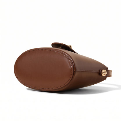 Borsa da donna in pelle genuina vintage con manico superiore e chiusura a lucchetto