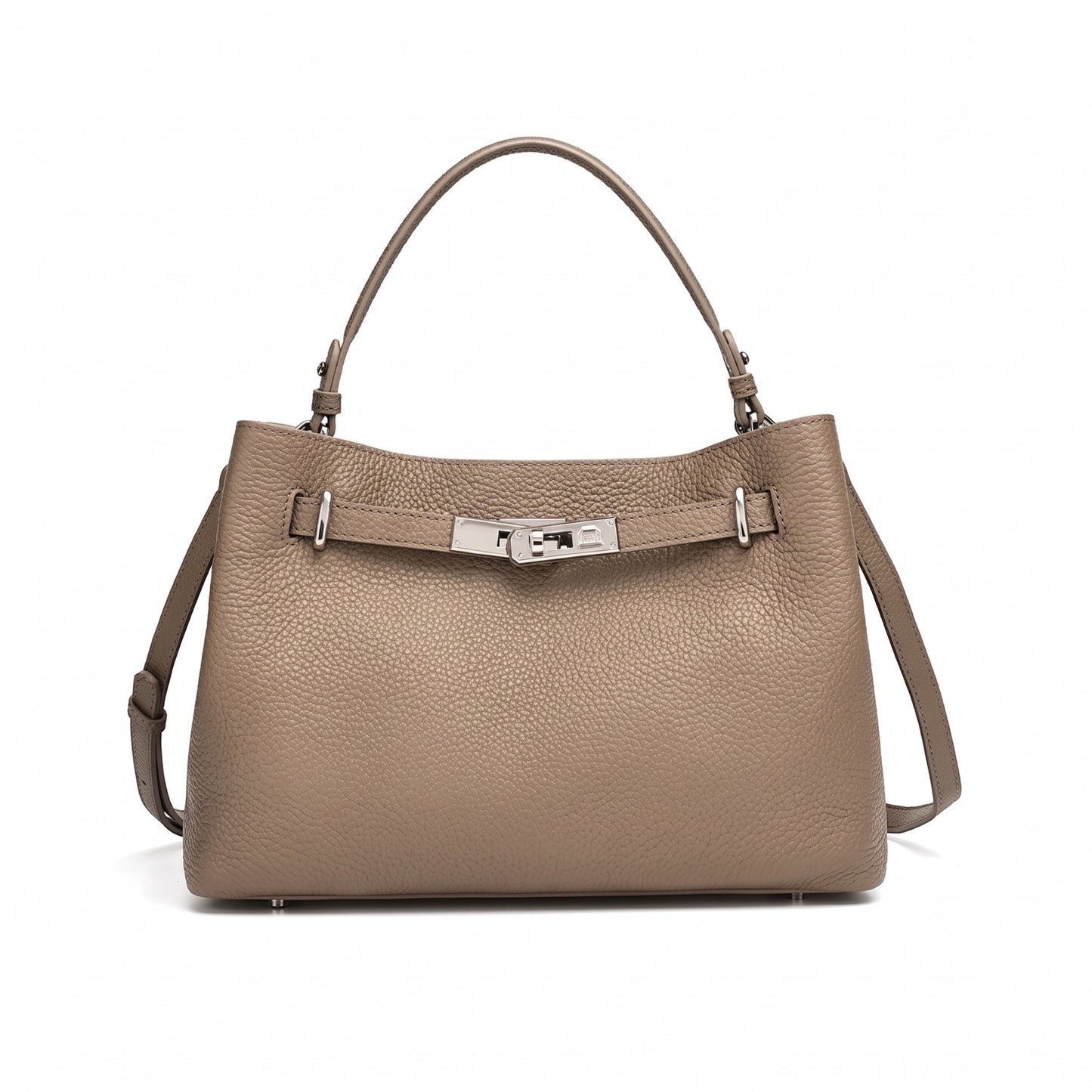 Sleek Genuine Leather Satchel Clutch Bag