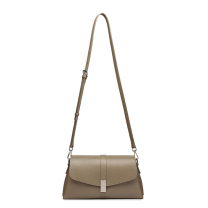 Borsa minimalista a spalla in vera pelle con fibbia H distintiva