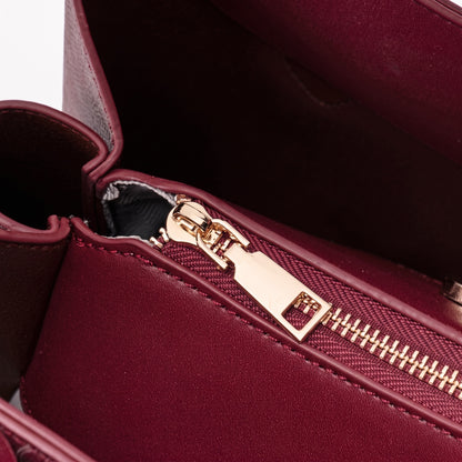 Vintage Clutch Tote Bag mit Wolkenmuster aus veganem Öko-Leder  