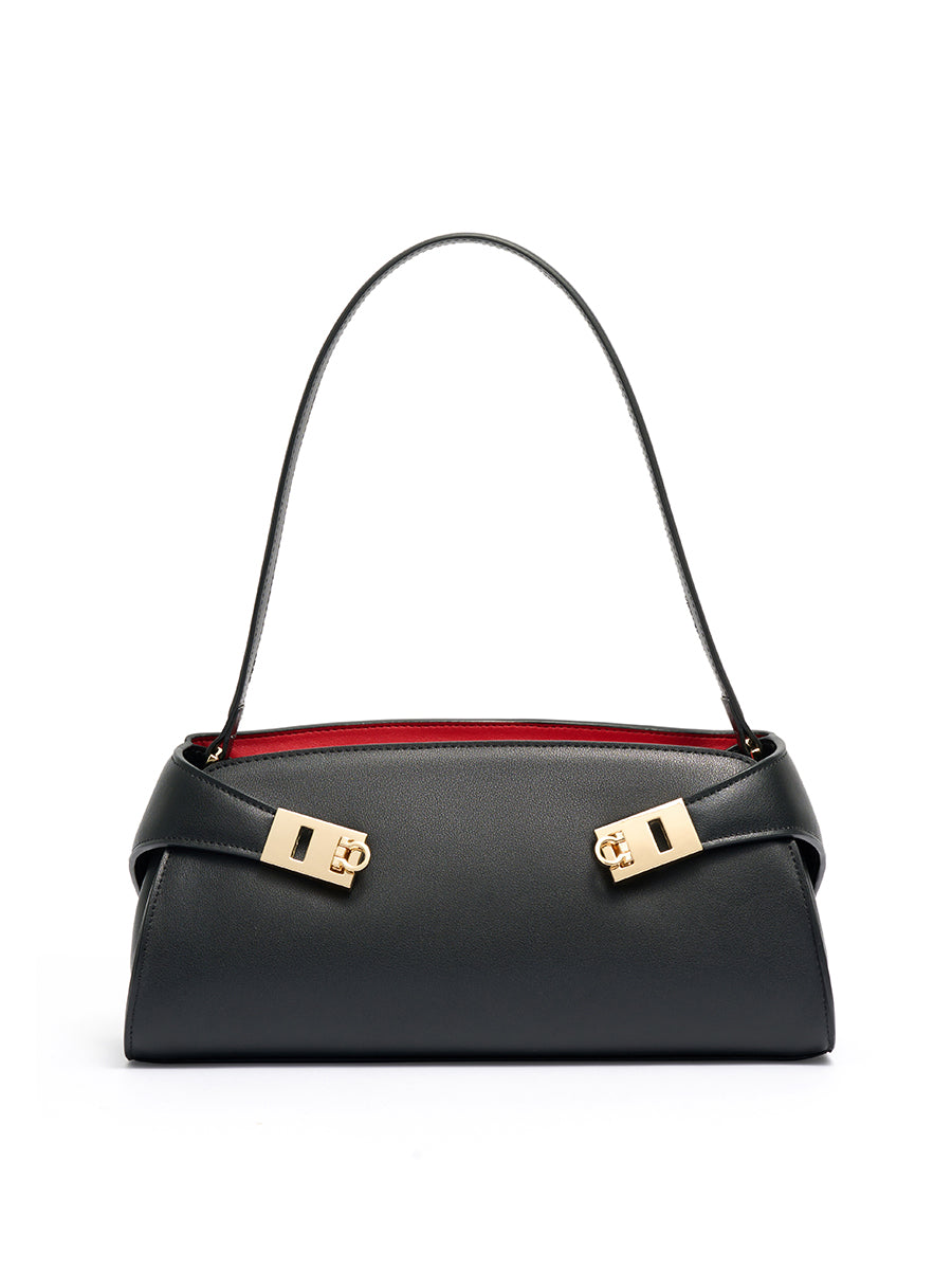 Graceful Genuine Leather Baguette Clutch Bag