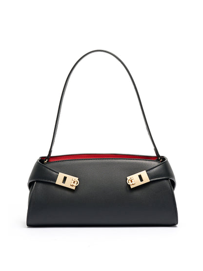 Graceful Genuine Leather Baguette Clutch Bag