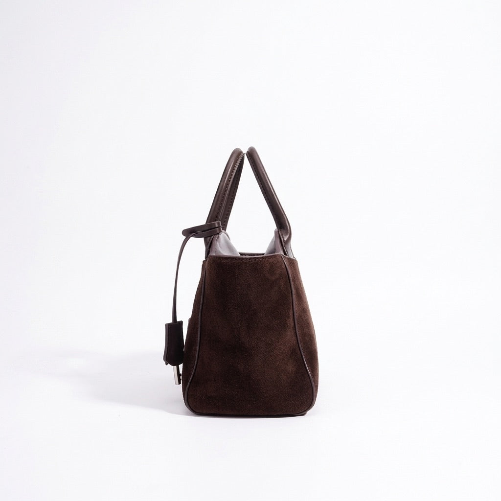 Muted Suede Genuine Leather Clutch Bag