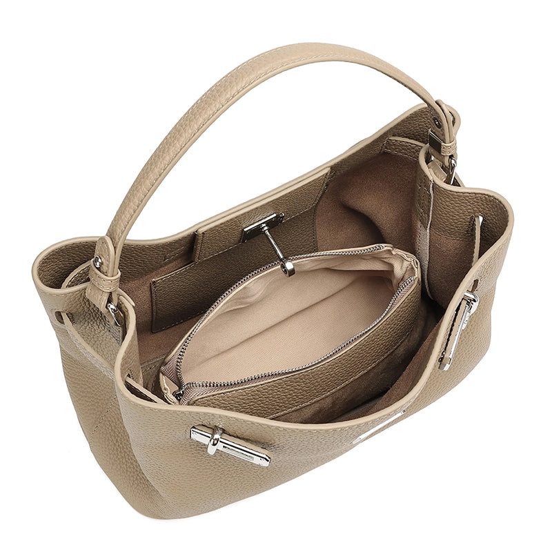 Sleek Genuine Leather Satchel Clutch Bag