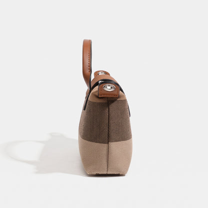 Pochette classica a tracolla in tela intrecciata a quadri britannici