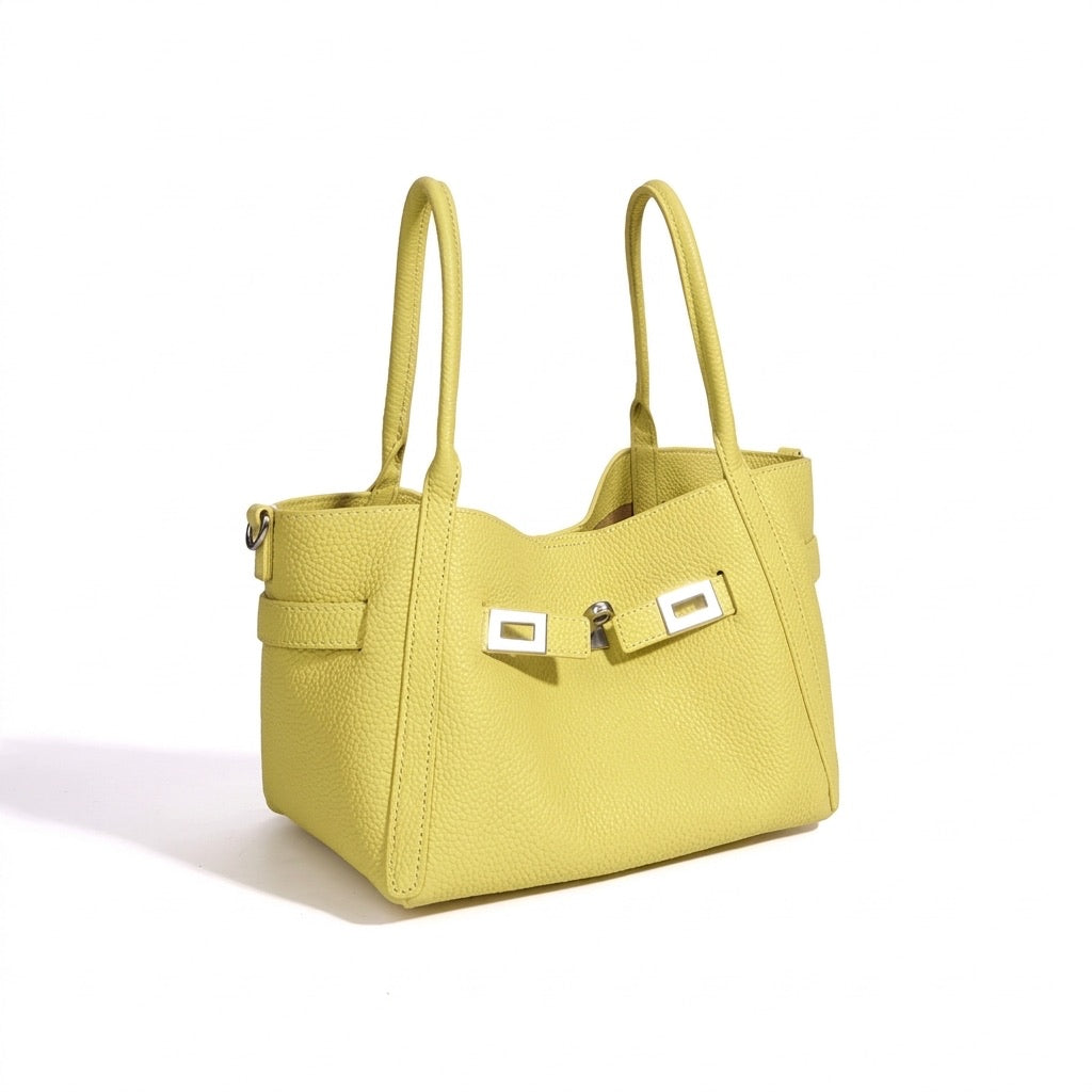 Geantă clutch mini tip găleată, casual, din piele naturală