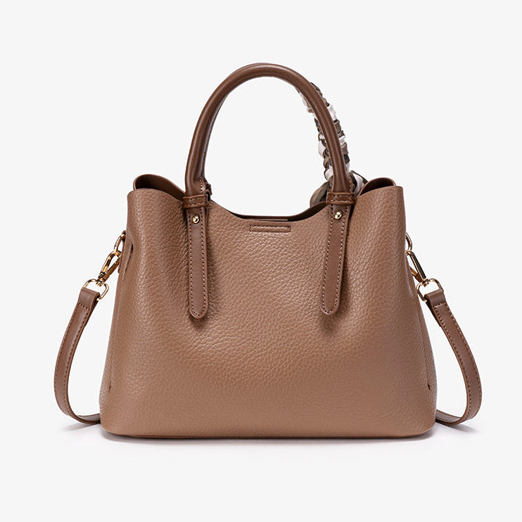 Elegant Brown Pebbled Vegan Eco-Leather Crossbody Clutch Bag