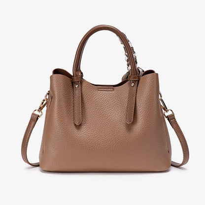 Elegant Brown Pebbled Vegan Eco-Leather Crossbody Clutch Bag