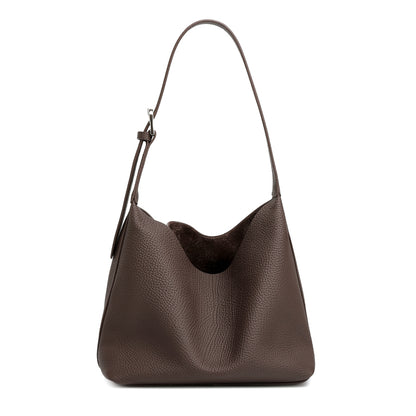 Borsa hobo a secchiello versatile in vera pelle con tracolla regolabile