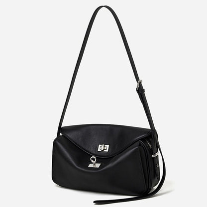 Silky Matte Genuine Leather Envelope Flap Clutch Bag