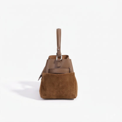 Lässige Beuteltaschen-Clutch aus echtem Veloursleder