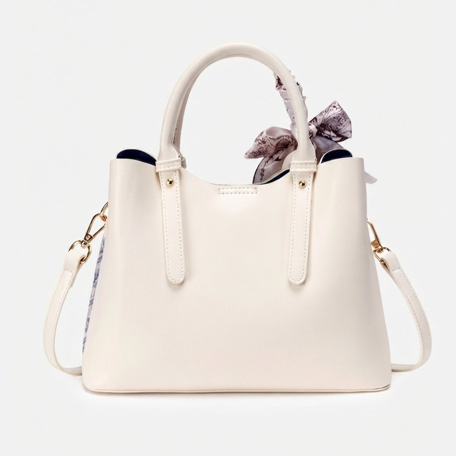 Oriental Brocade Motif Vegan Eco-Leather Mini Tote Clutch Bag