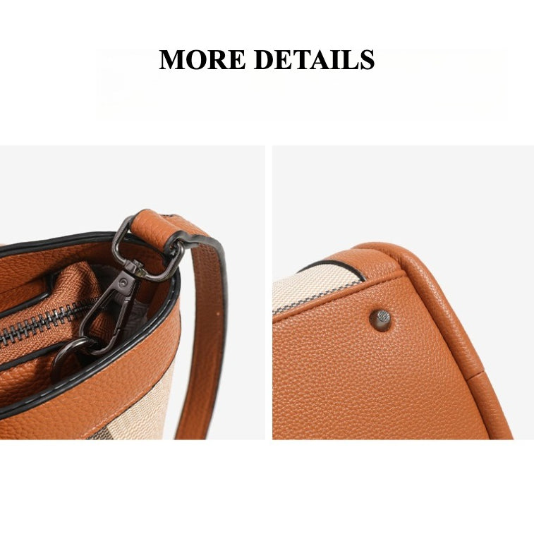 Sophisticated British Plaid Vegan Eco-Leather Tote Clutch Bag