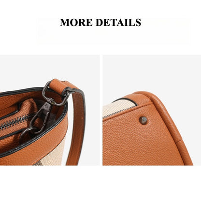 Sophisticated British Plaid Vegan Eco-Leather Tote Clutch Bag