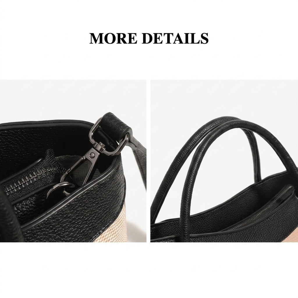 Klassische karierte vegane Öko-Leder-Tote-Clutch