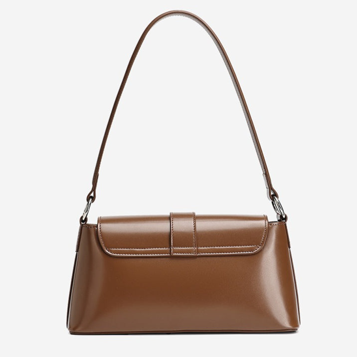 Retro Genuine Leather Baguette Clutch Bag