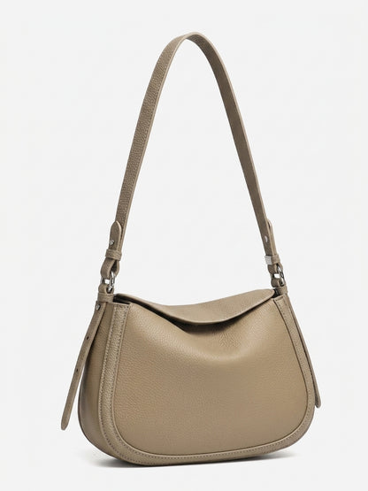Graceful Genuine Leather Saddle Messenger Clutch Bag