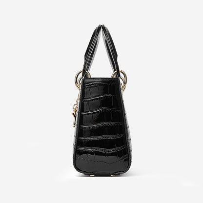 Women's Luxury Croc-Embossed Genuine Leather Top-Handle Bag