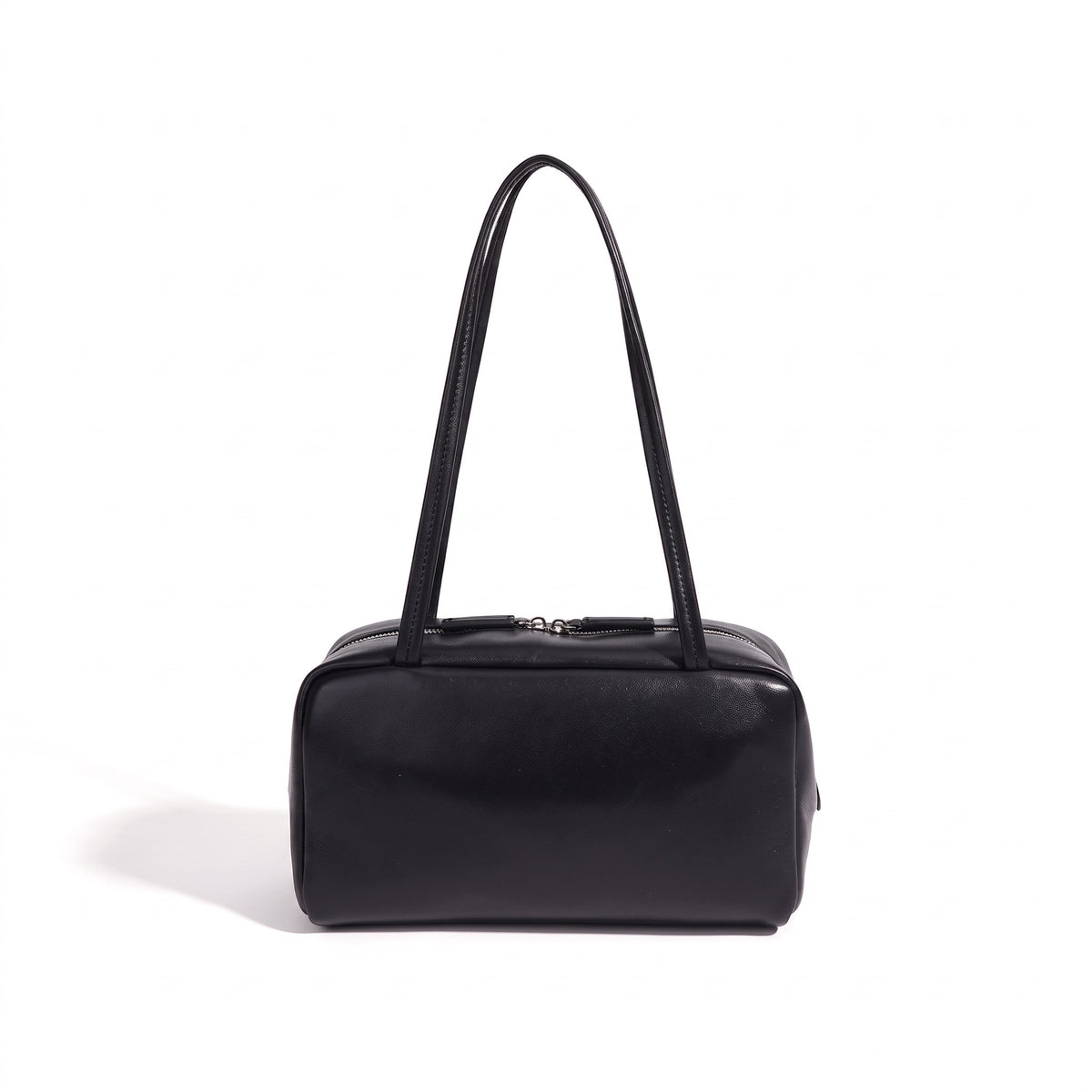 Bolso de mano tipo clutch minimalista de piel de oveja genuina con forma de bolera