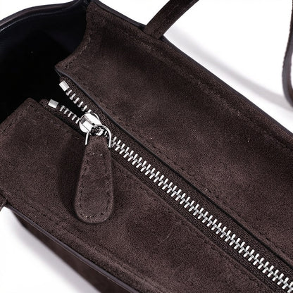 Pochette vintage en cuir suédé