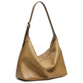 Supple Slouchy Genuine Leather Crescent Hobo Clutch Bag