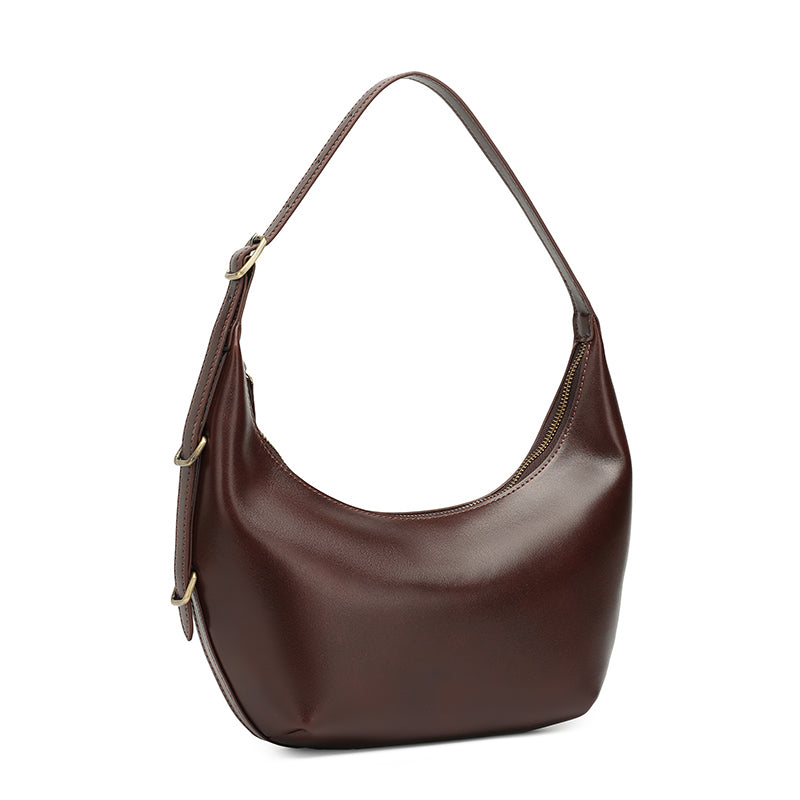 Borsa hobo di nicchia senza tempo in vera pelle con patina unica cerata a olio