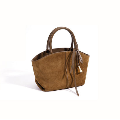 Minimalist Suede Genuine Leather Trapezoidal Clutch Bag